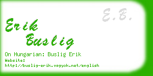 erik buslig business card